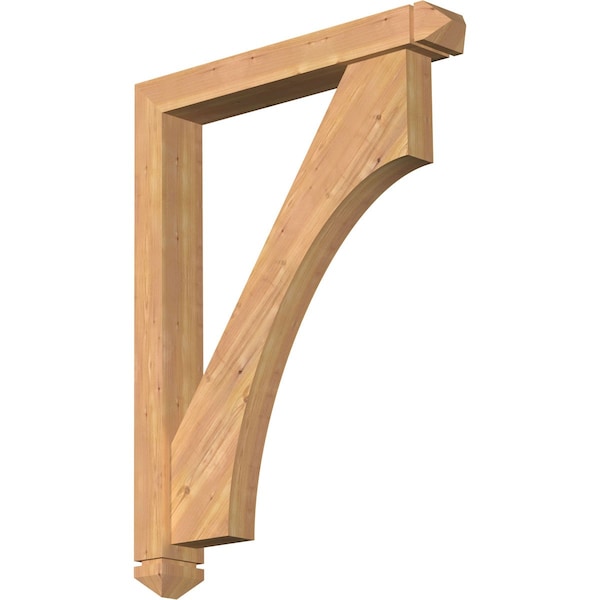 Ekena Millwork Westlake Arts and Crafts Smooth Bracket w/ Offset Brace, Western Red Cedar, 5 1/2"W x 36"D x 48"H BKT0604X36X48WTL03SWR - main